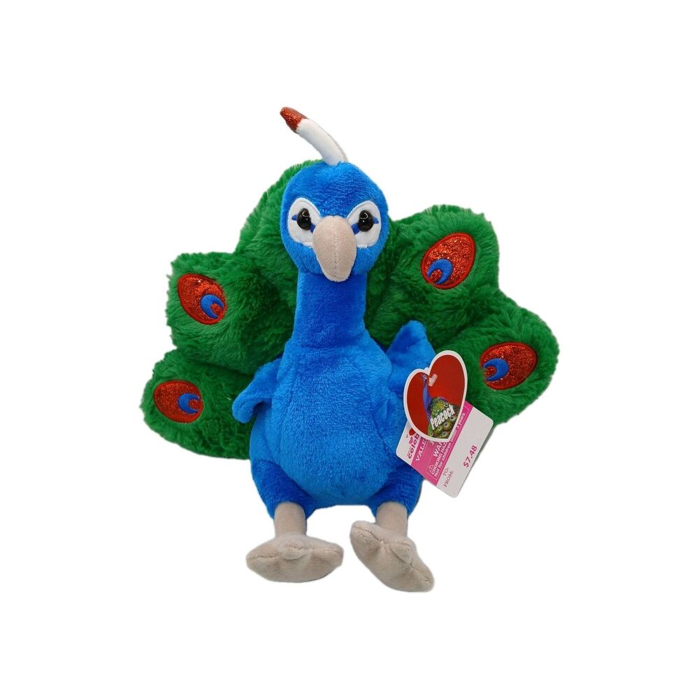 Walmart Peacock Plush Holiday Time Jungle Bird Colorful Stuffed Animal 10x12 NWT
